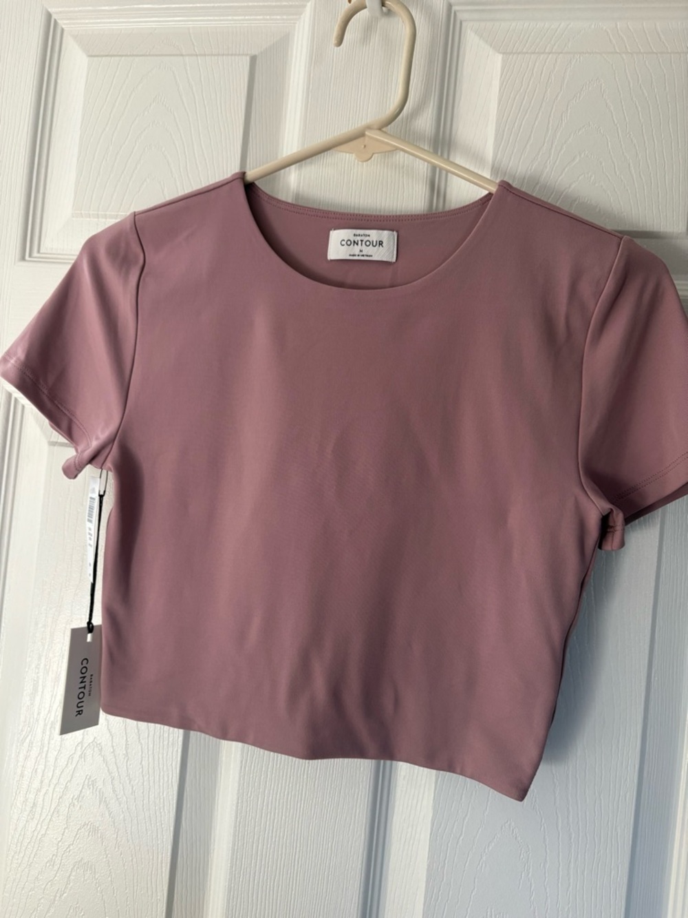 Babaton Mauve Short Sleeve Cropped Tee
